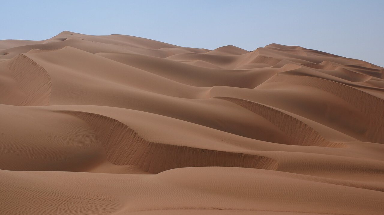 The Rub’ al Khali, the Empty Quarter of Arabia.