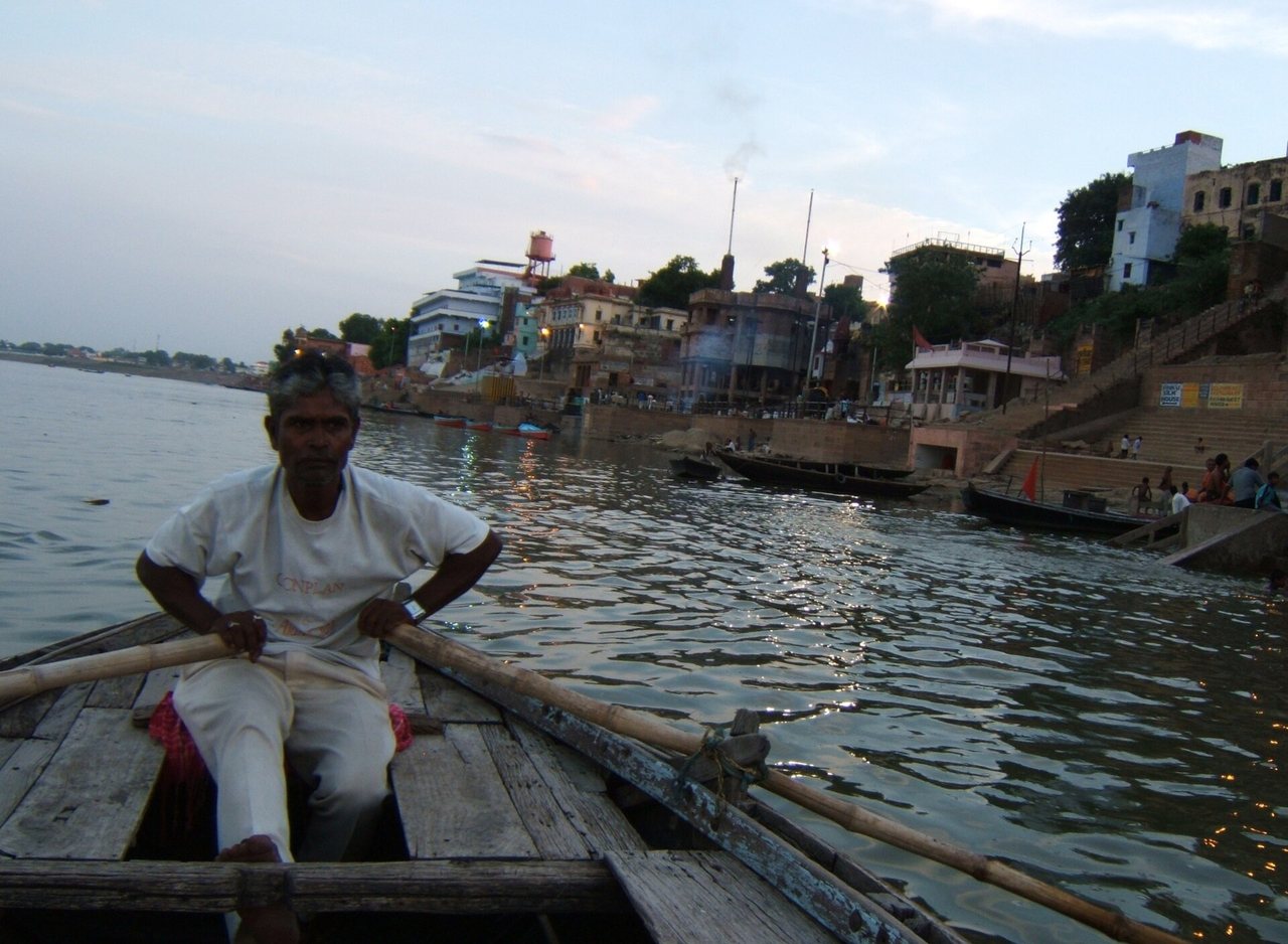 A boatman on the Ganges near Varanasi.