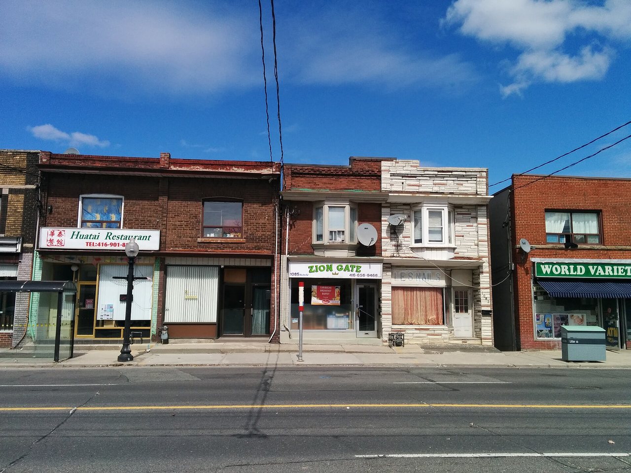 Storefronts on Weston Road, Toronto, 2015.